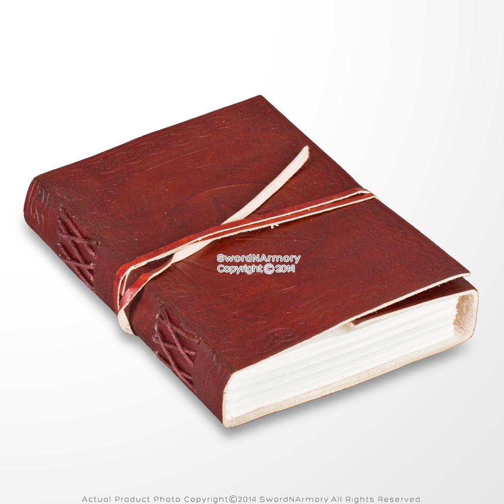 Handmade Genuine Leather Journal Parchment Paper Brown Pentagram Diary