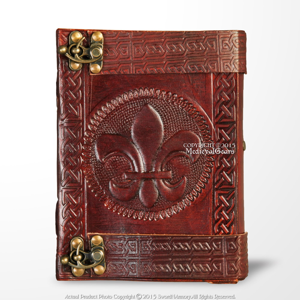 Medieval Genuine Leather Journal Diary Parchment Paper Notebook Fleur