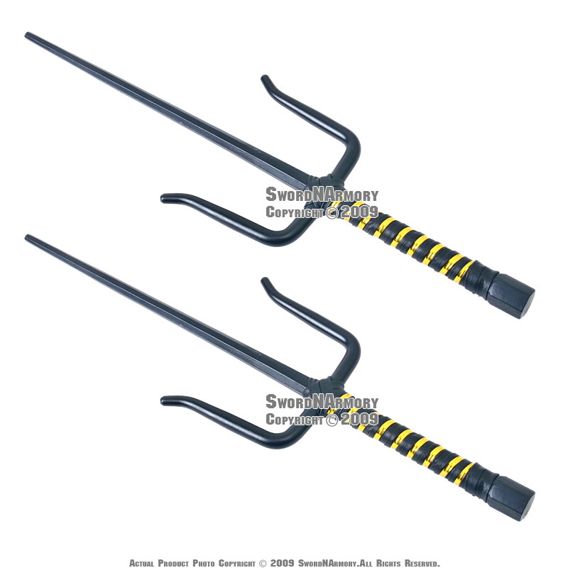 Set of 2 18 " Black Martial Arts Karate Practice Sai eBay