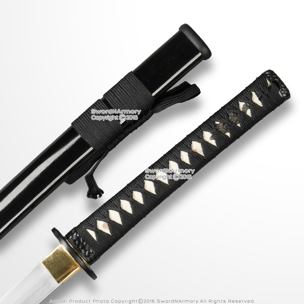 Handmade Black 1045 Steel Through Hardened Katana Samurai Cutting Sword