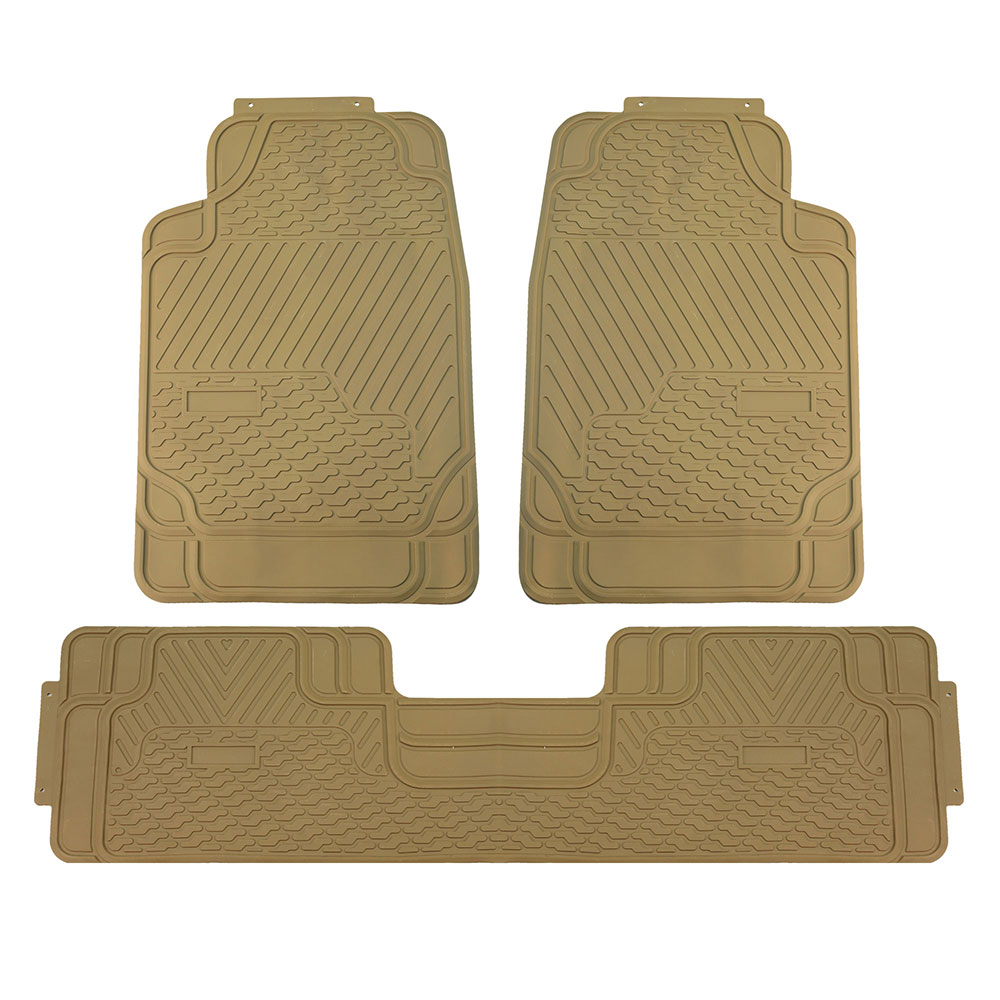 Builtin Seat Belt Auto Seat Covers w/ Beige Floor Mats SUV Van Sedan