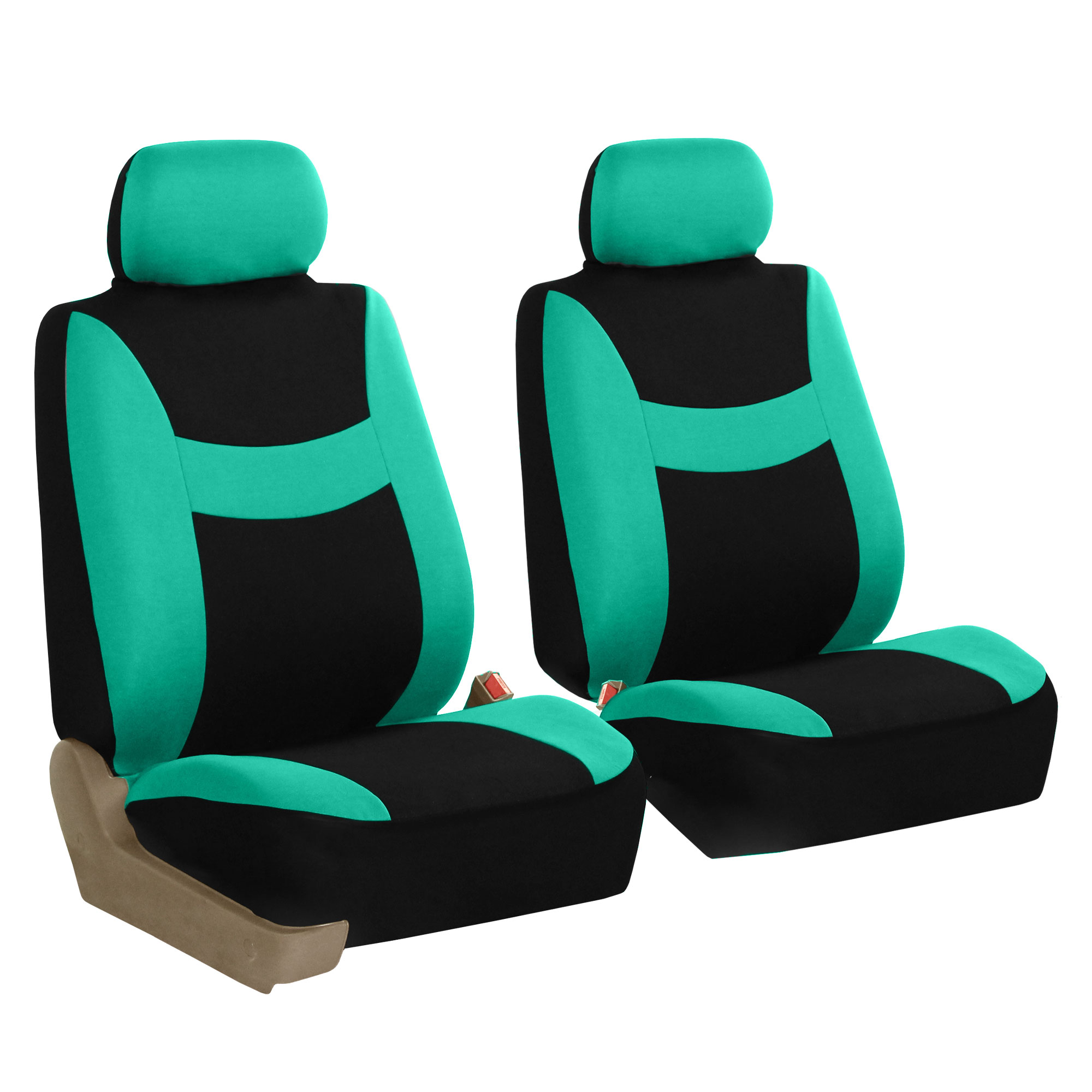 Car Front Bucket Seat Covers w/Blue Seat Cushion Pad combo Auto Car SUV