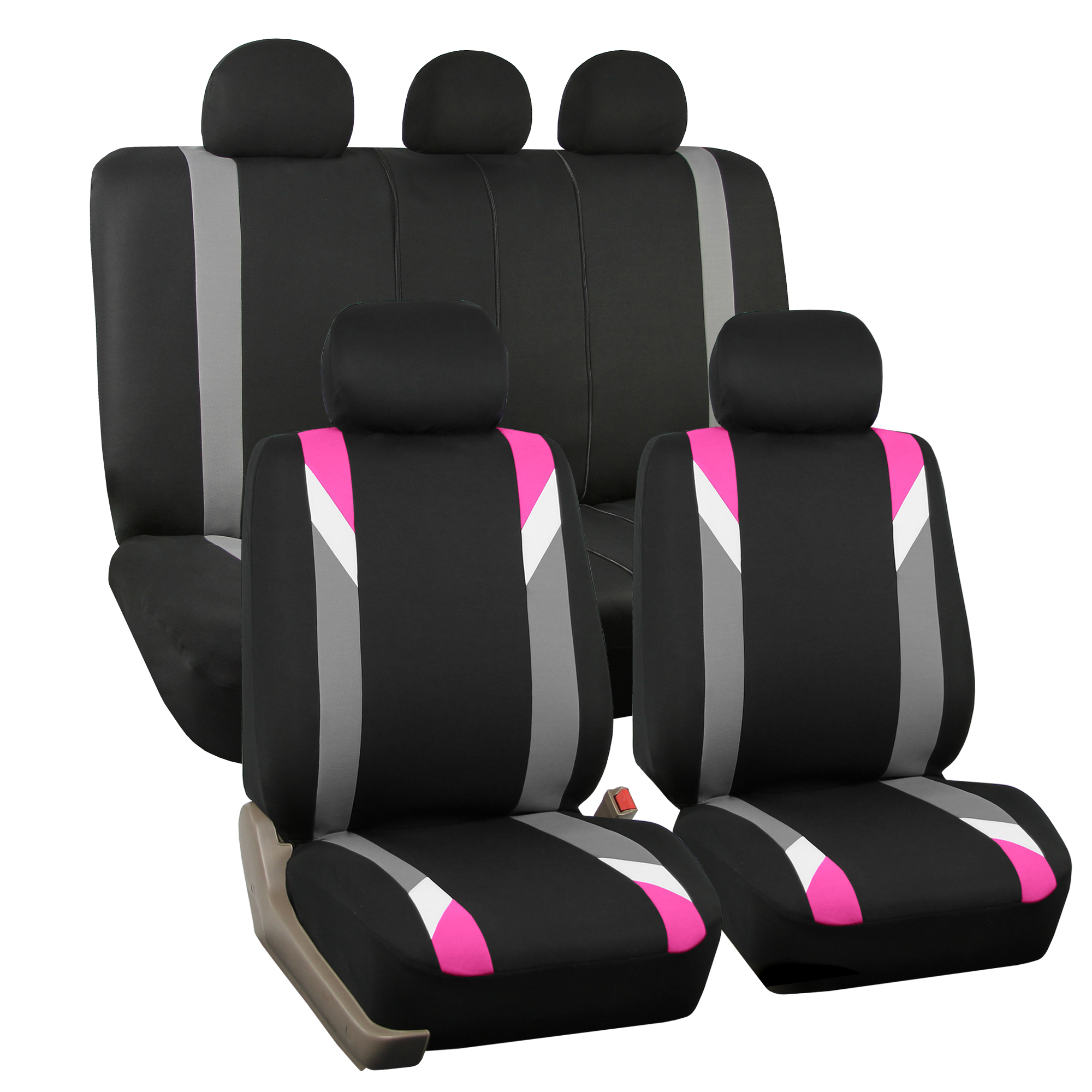 Car Seat Cover Set For Auto Sporty PINK W/ 5 Headrests eBay
