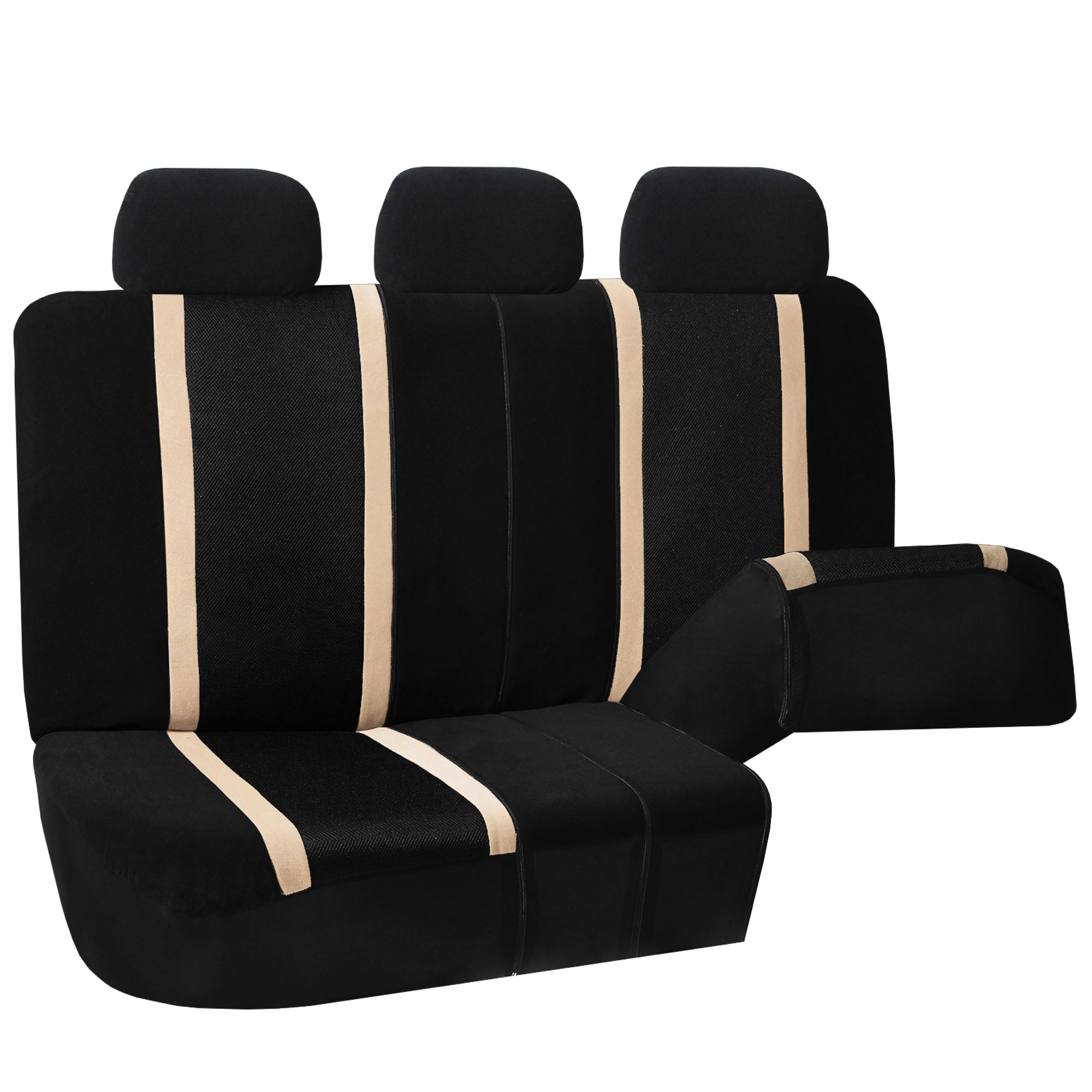 Beige Black Car Seat Covers Set for Auto w/Floor Mat eBay