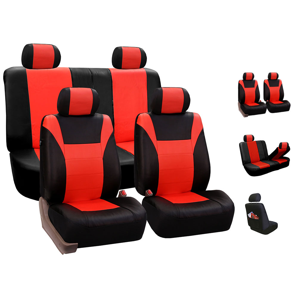 Racing PU Leather Low Back Car Seat Covers Tangerine For Car SUV eBay