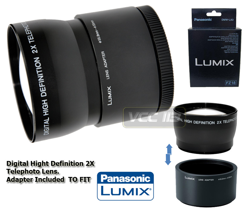 Panasonic DMW-LA3 Adapter +2X TELE LENS FOR DMC-FZ35 FZ38 FZ28 FZ18