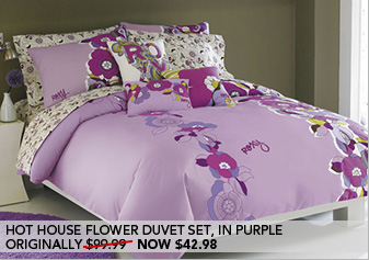 Hot House Flower Duvet Set - Purple 