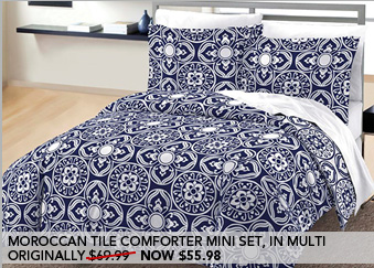Moroccan Tile Comforter Mini Set - Multi 