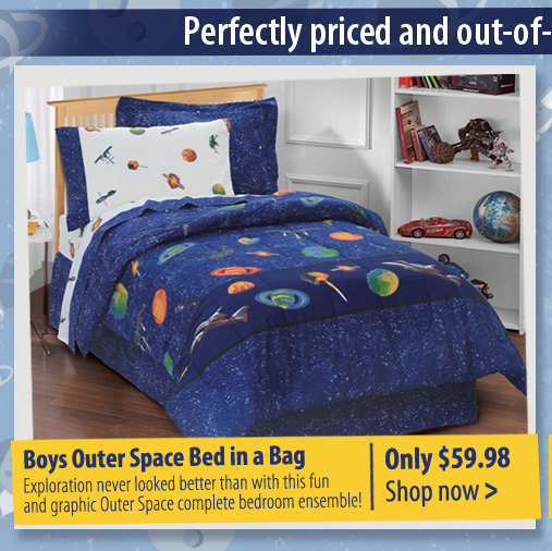 Boys Blue Outer Space Satellites Bed in a Bag