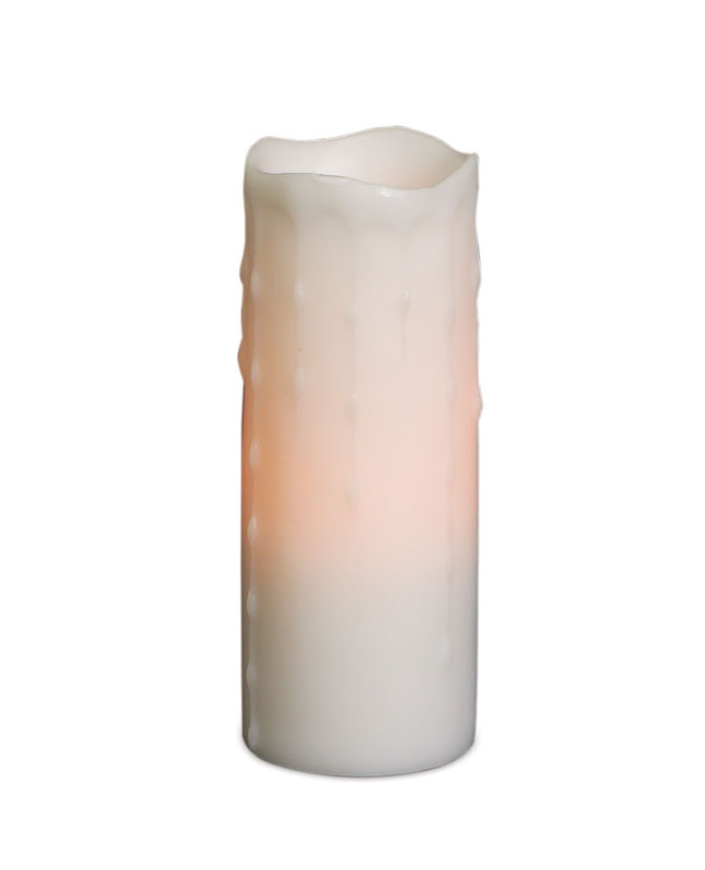 6 White Flameless Wax Dripping LED Christmas Pillar Candles 3