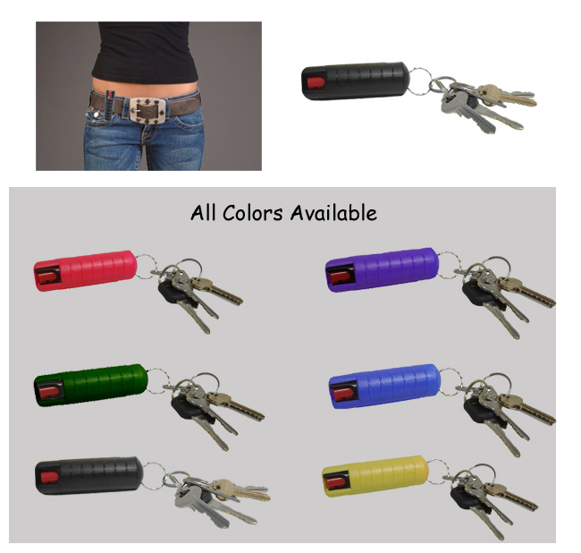 Black 1/2 Oz. Pepper Spray - Keycase With Beltclip