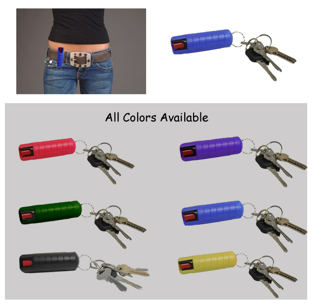 Blue 1/2 Oz. Pepper Spray - Keycase With Beltclip