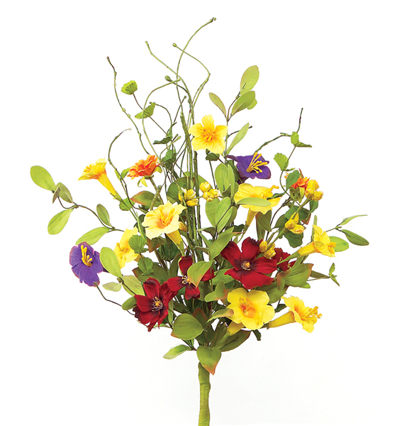 Pack of 6 Farmer's Market Silk Trumpet Flower Decorative Stemmed Bouquets 20
