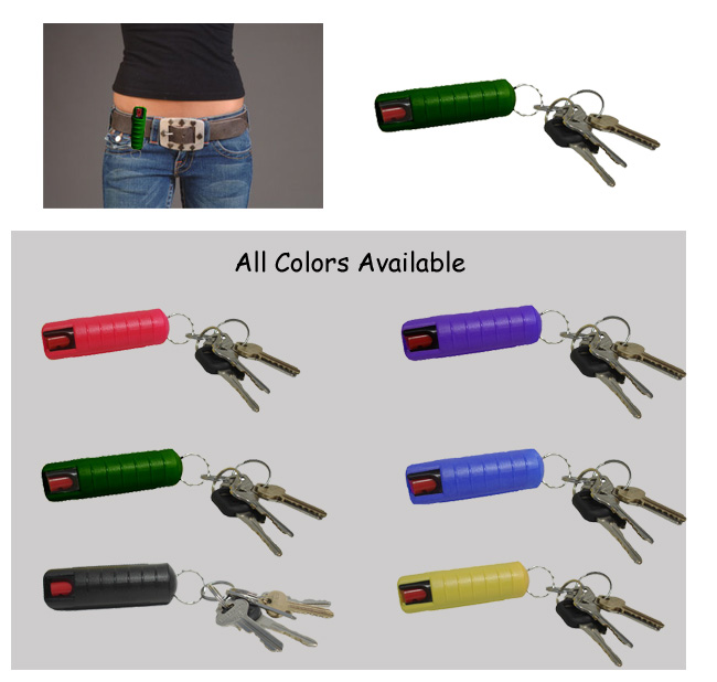 Green1/2 Oz. Pepper Spray - Keycase With Beltclip