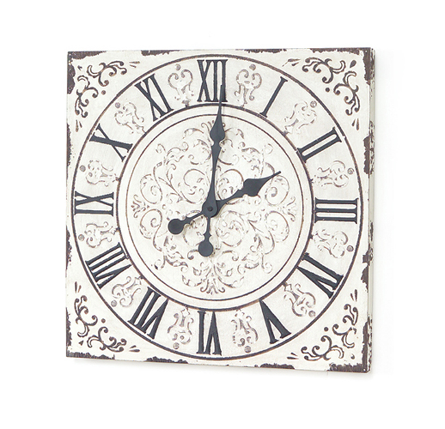 Pack of 2 Garden Getaway Rustic White Roman Numeral Analog Wall Clocks 18