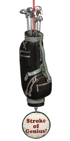 7 Black Golf Bag with Dangle Stroke of Genius! Christmas Ornament Halloween Costume