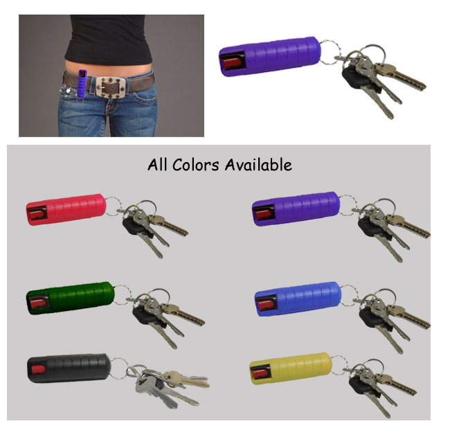 Purple 1/2 Oz. Pepper Spray - Keycase With Beltclip
