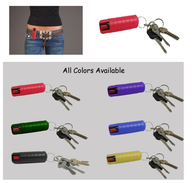 Red 1/2 Oz. Pepper Spray - Keycase With Beltclip