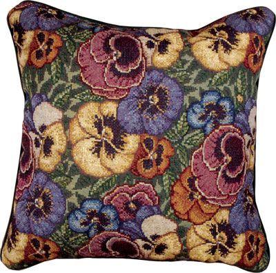 Colorful Pansies Decorative Accent Throw Pillow 16
