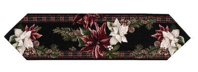Plaid/Poinsettia Christmas Holiday Decorative Table Runner 13