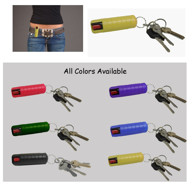 Yellow 1/2 Oz. Pepper Spray - Keycase With Beltclip