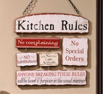 Kitchen Signs on Wooden Kitchen Rules Sign Plaque Metal Wall Decor   Ebay