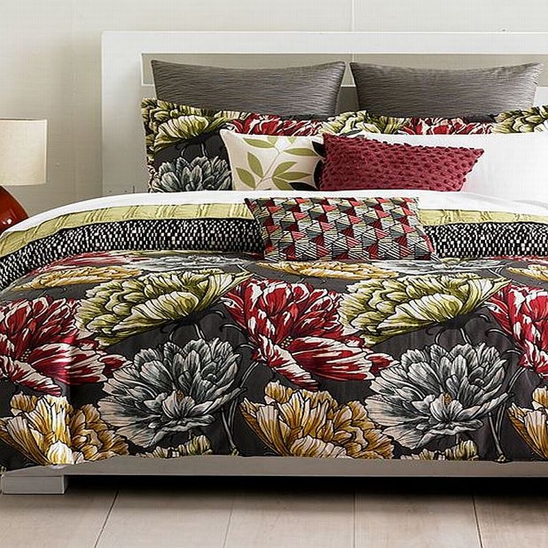 Bar III Lyla Collection Full/Queen Cotton Comforter Black ...