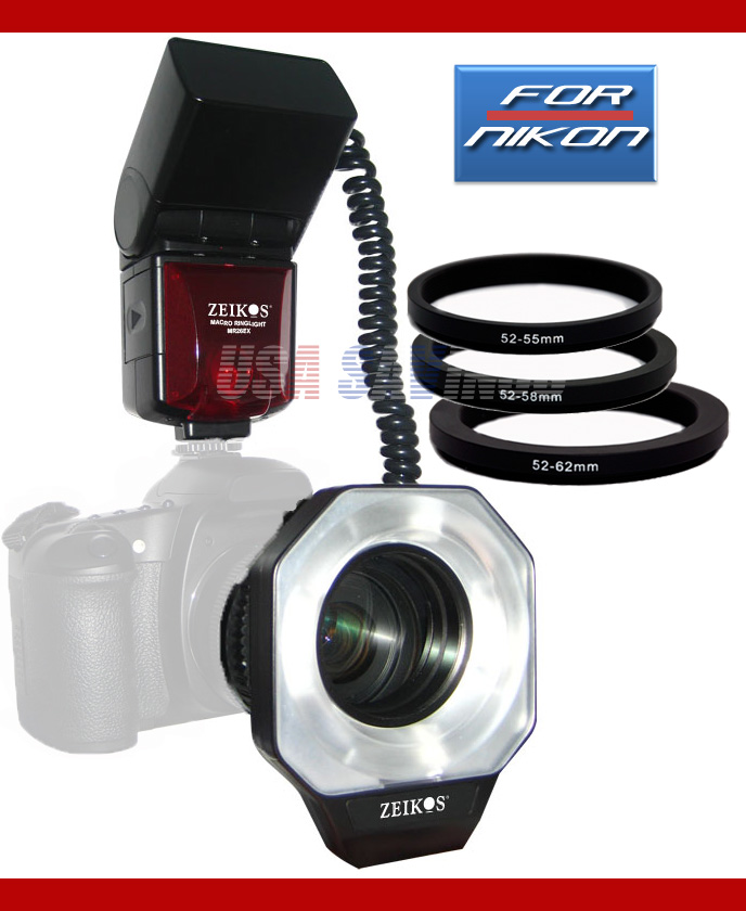 ZEIKOS Macro Ringlight Flash For NIKON D5100 D60 D70 D700 D7000