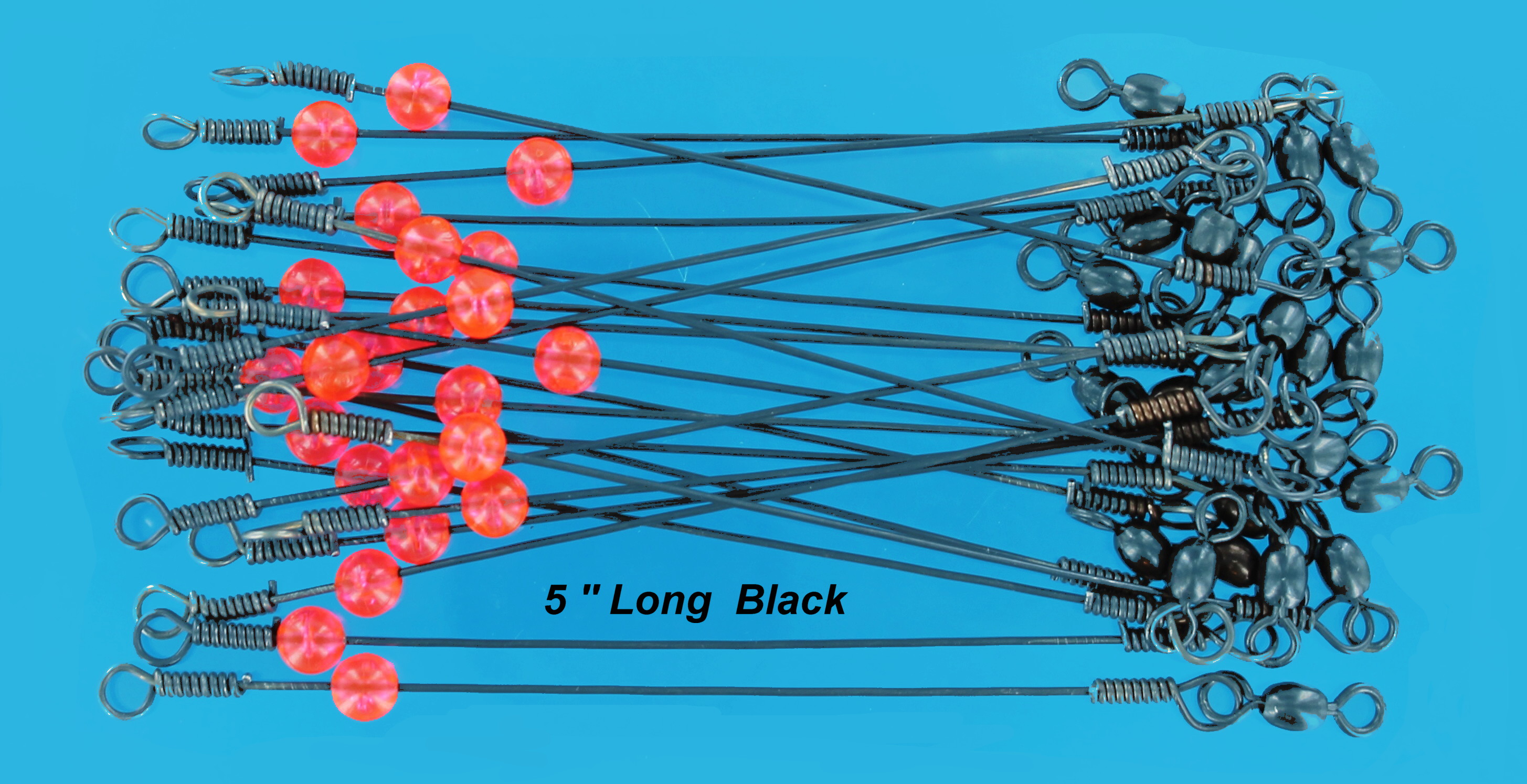 24 Heavy Single Strand Fishing Wire Leaders 5'' Black eBay