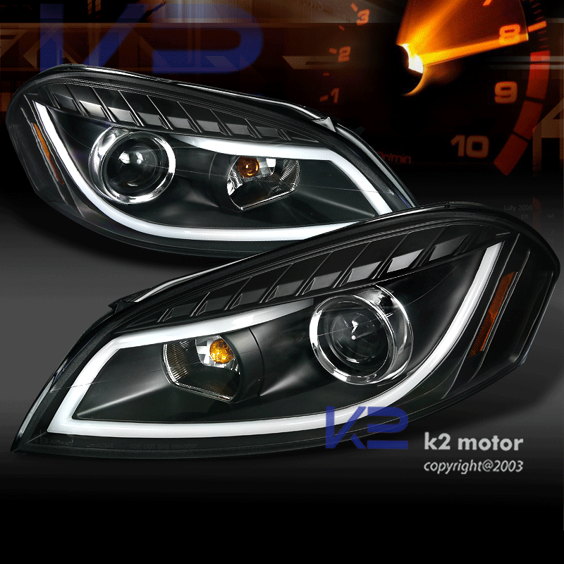 20062013 Chevy Impala Black Led DRL Bar Projector Headlights+Signal