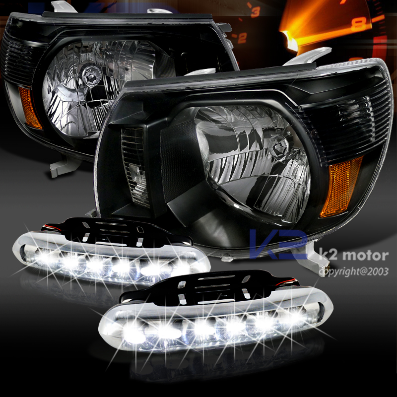 JDM Black 20052011 Crystal Headlights+LED DRL