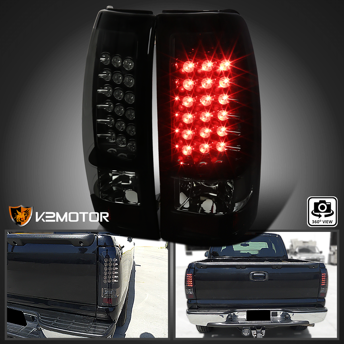9902 Silverado Black Headlights+LED Tail Lights+Black Bumper Lights