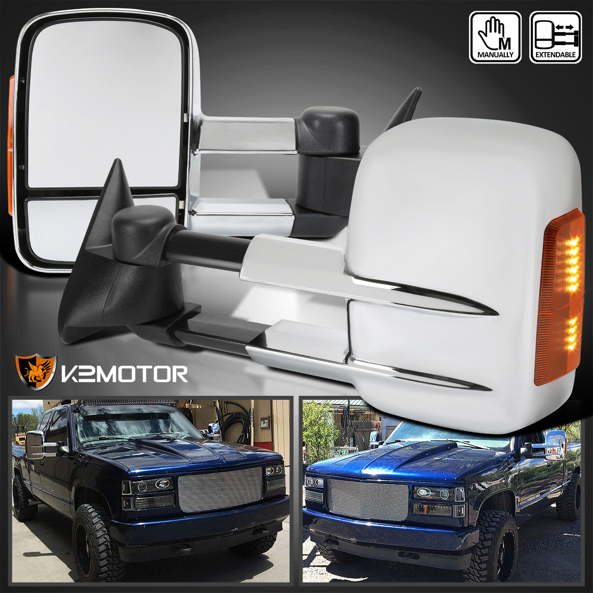 8898 Chevy C10 C1500 K1500 LED Turn Signal Towing Manual Folding