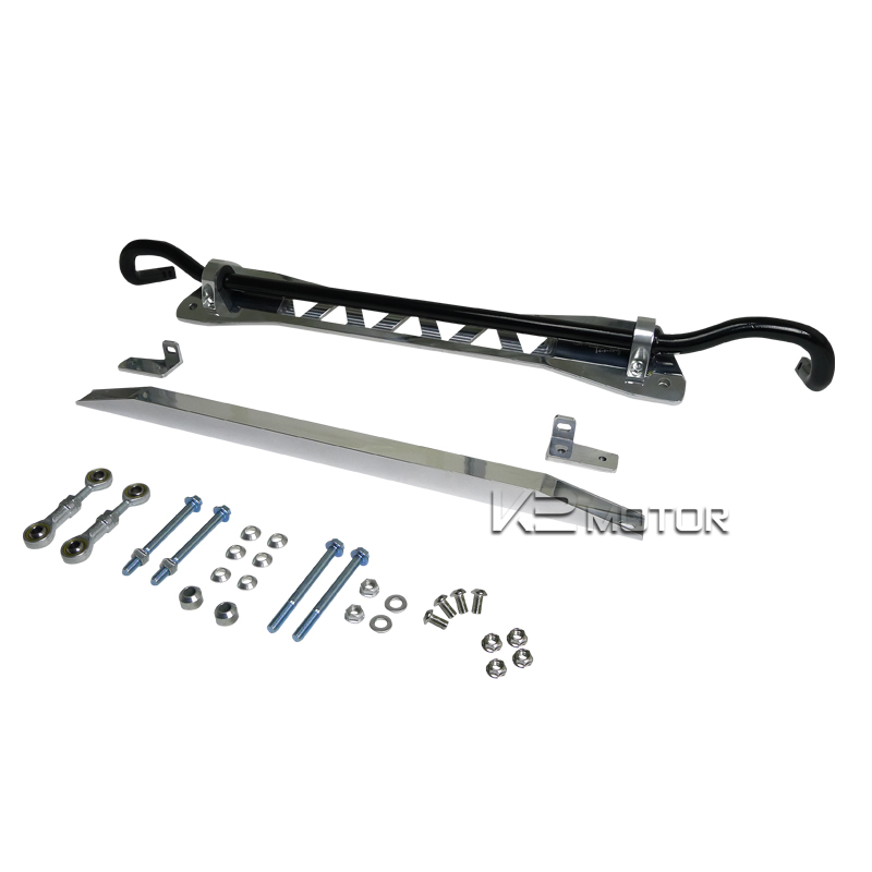 For 9295 Civic Silver Rear Sway Bar Kit+Subframe Brace+L Tie Bar 9401