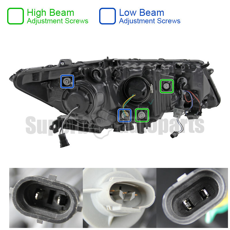 Fit 20102012 Honda Accord Crosstour LED DRL Projector Headlights Lamps