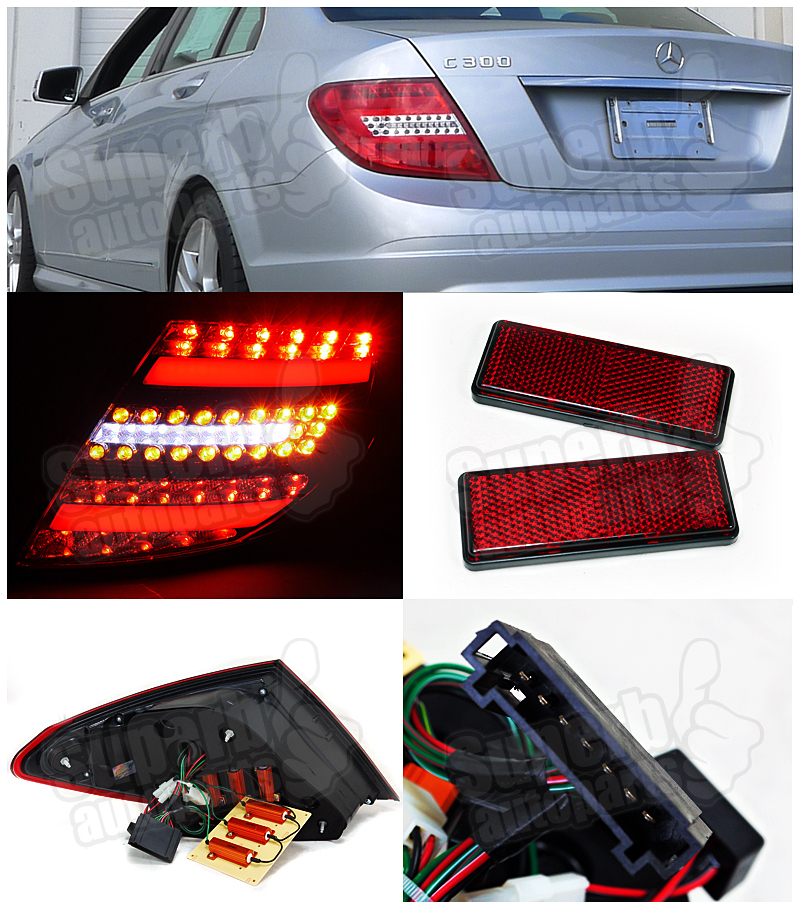20082011 Mercedes CClass C300 C350 LED Brake Signal Tail Lights Red