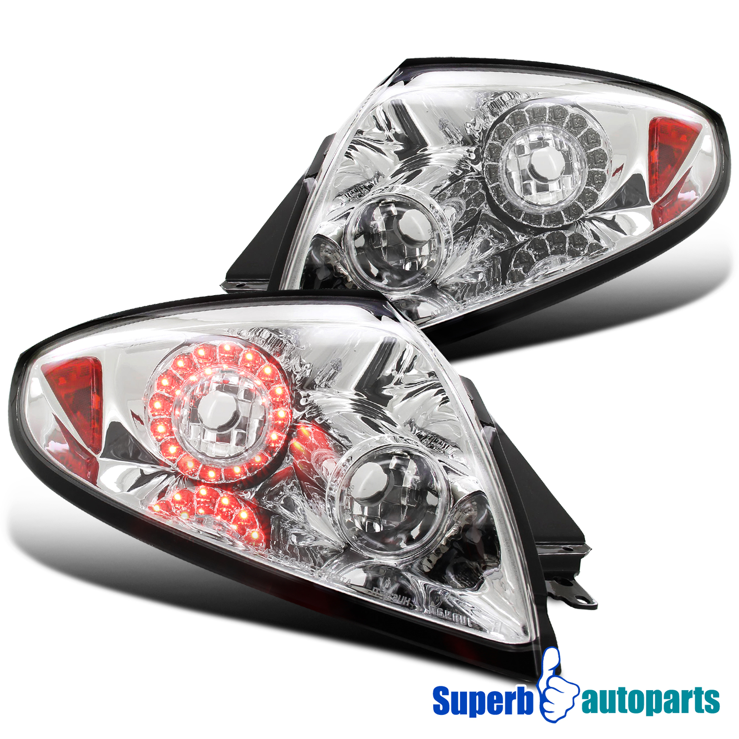 2006 2011 Mitsubishi Eclipse JDM LED Clear Tail Lights Chrome
