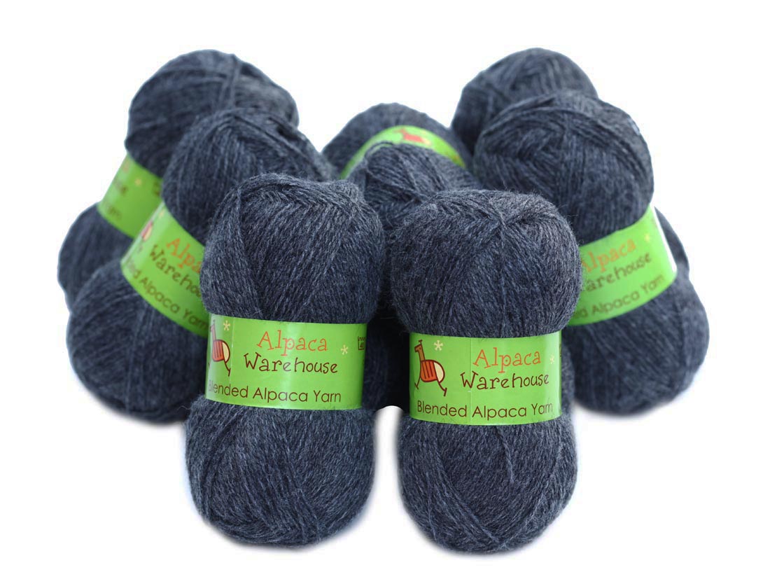 new blend alpaca knitting yarn wool 10 skeins balls lot 757 gray