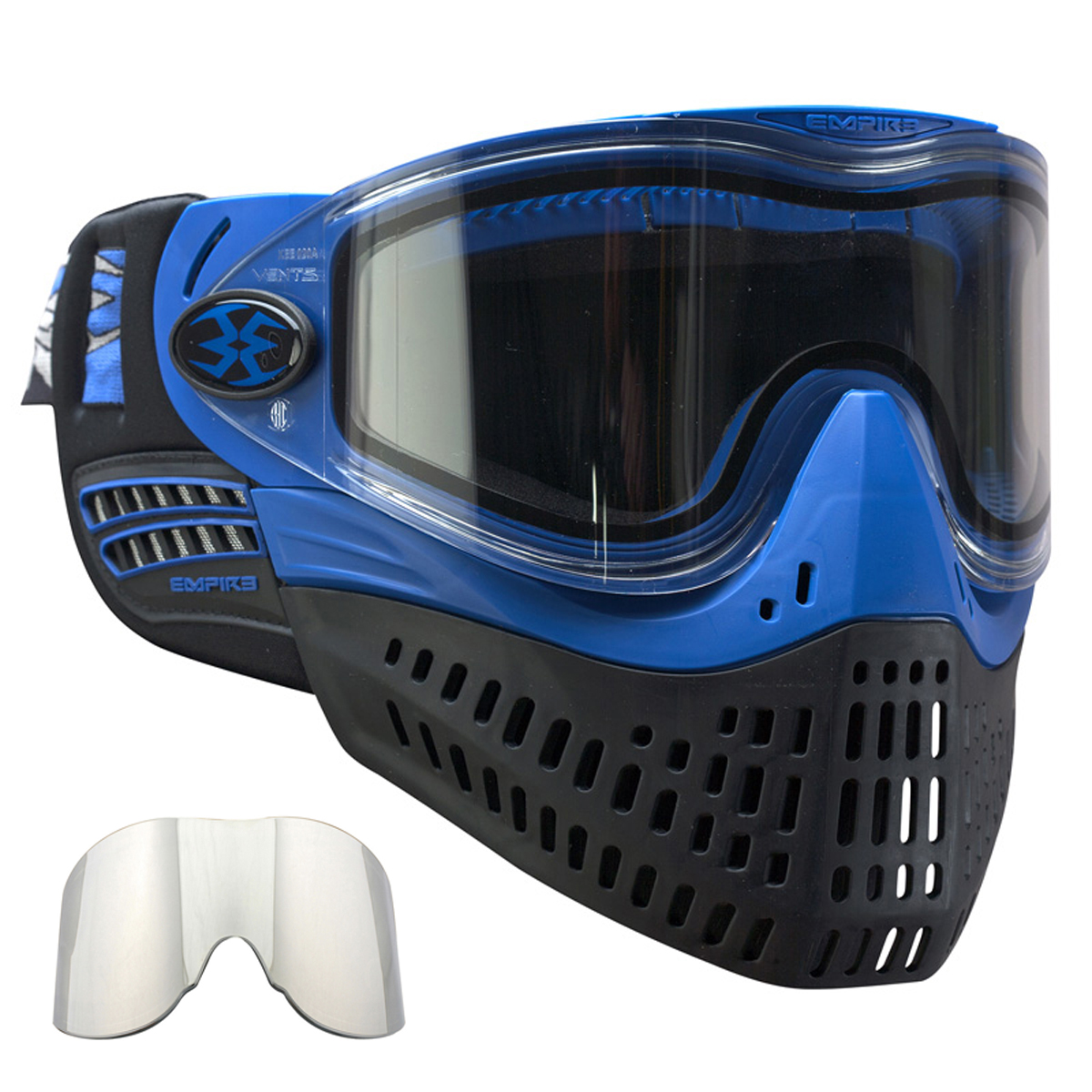 Empire EFlex Paintball Goggle Mask Black/Blue w/ Free Thermal Lens