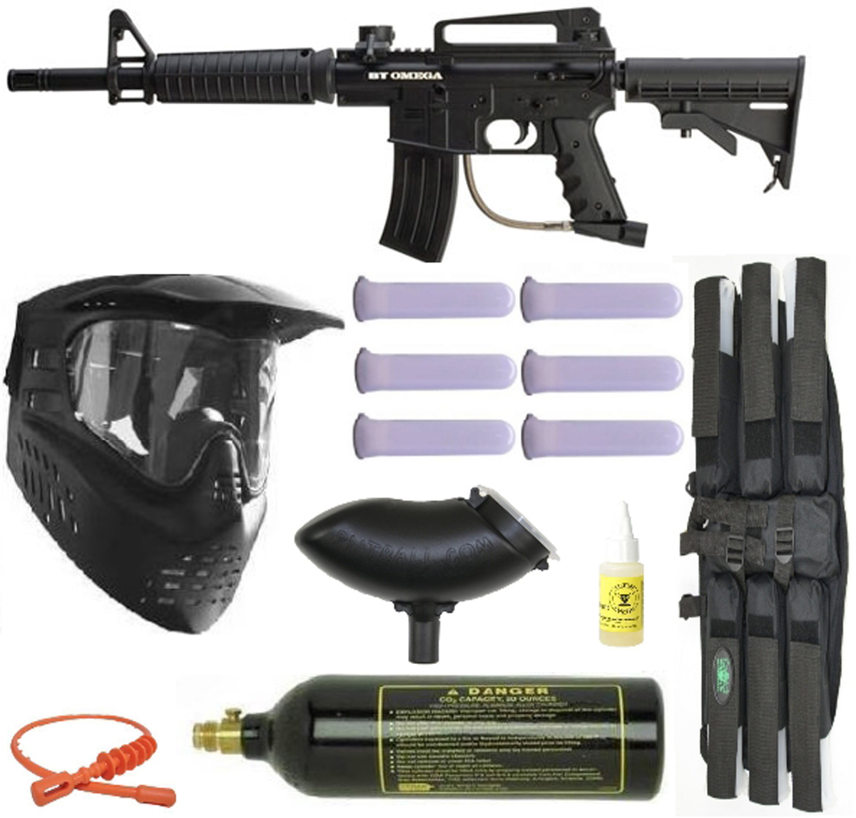 BT Omega Paintball Marker Gun 3Skull Mega Set Black eBay