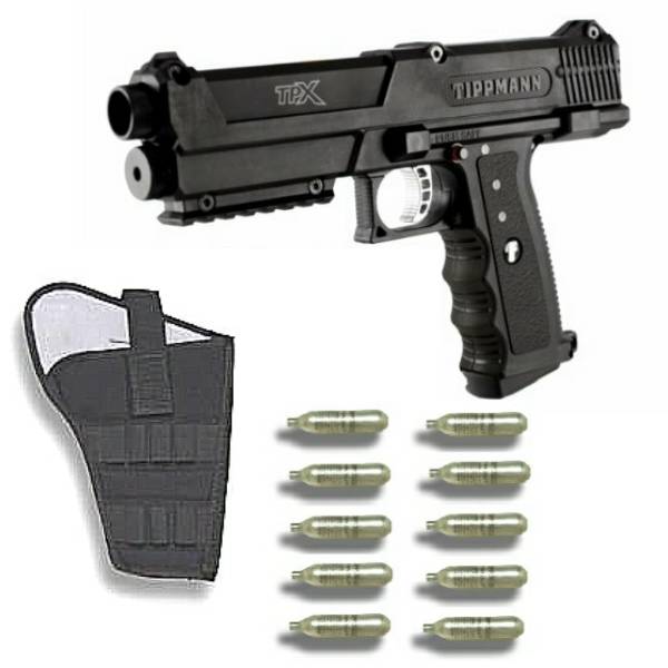Tippmann TiPX Paintball Pistol Gun + Holster + 10 CO2 Set eBay