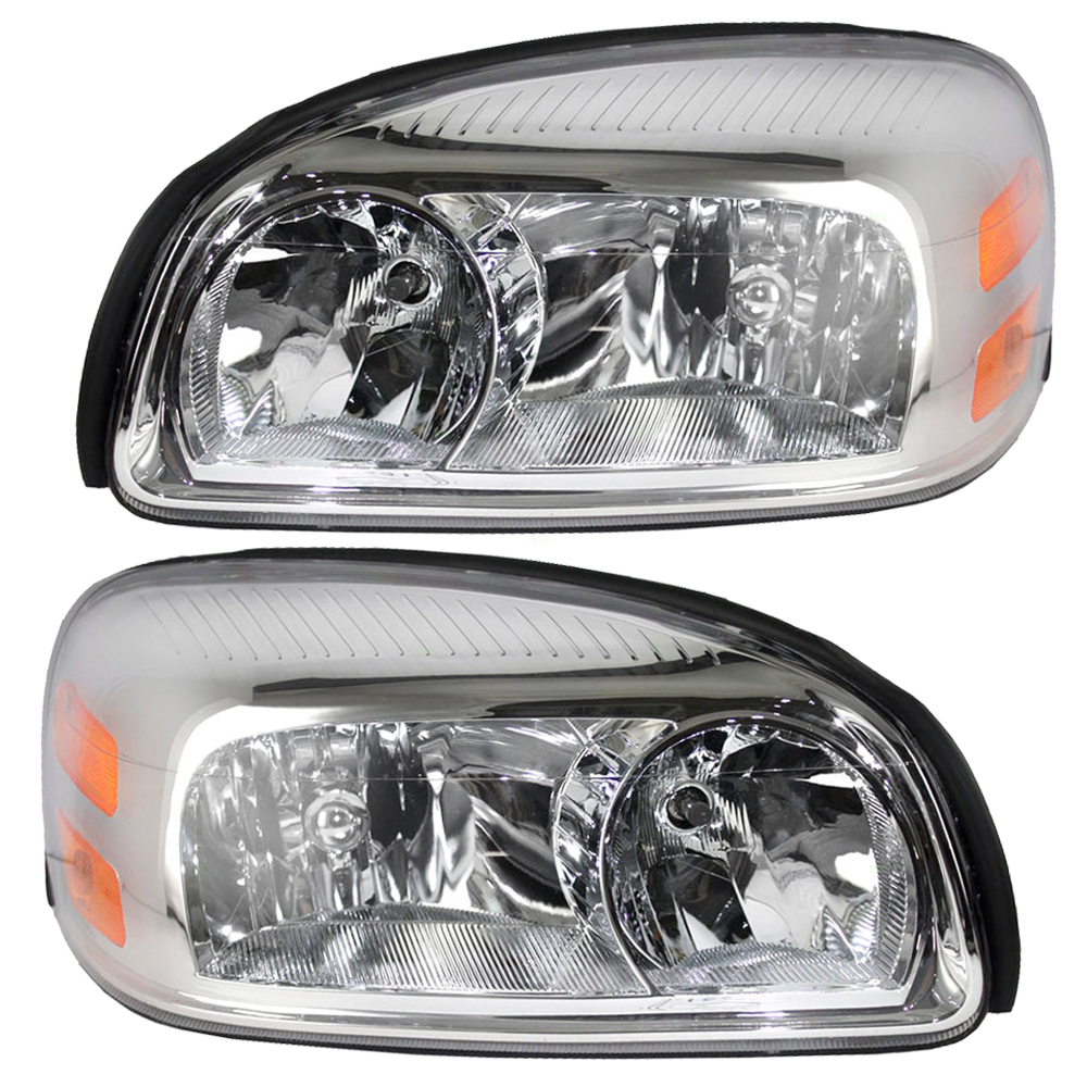 New Pair Set Headlight Headlamp Lens Housing SAE DOT 09 Chevrolet Uplander eBay