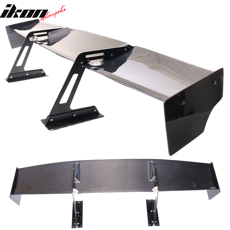 62 Inch Universal Swan Neck LW Style JDM Trunk Wing Spoiler Carbon