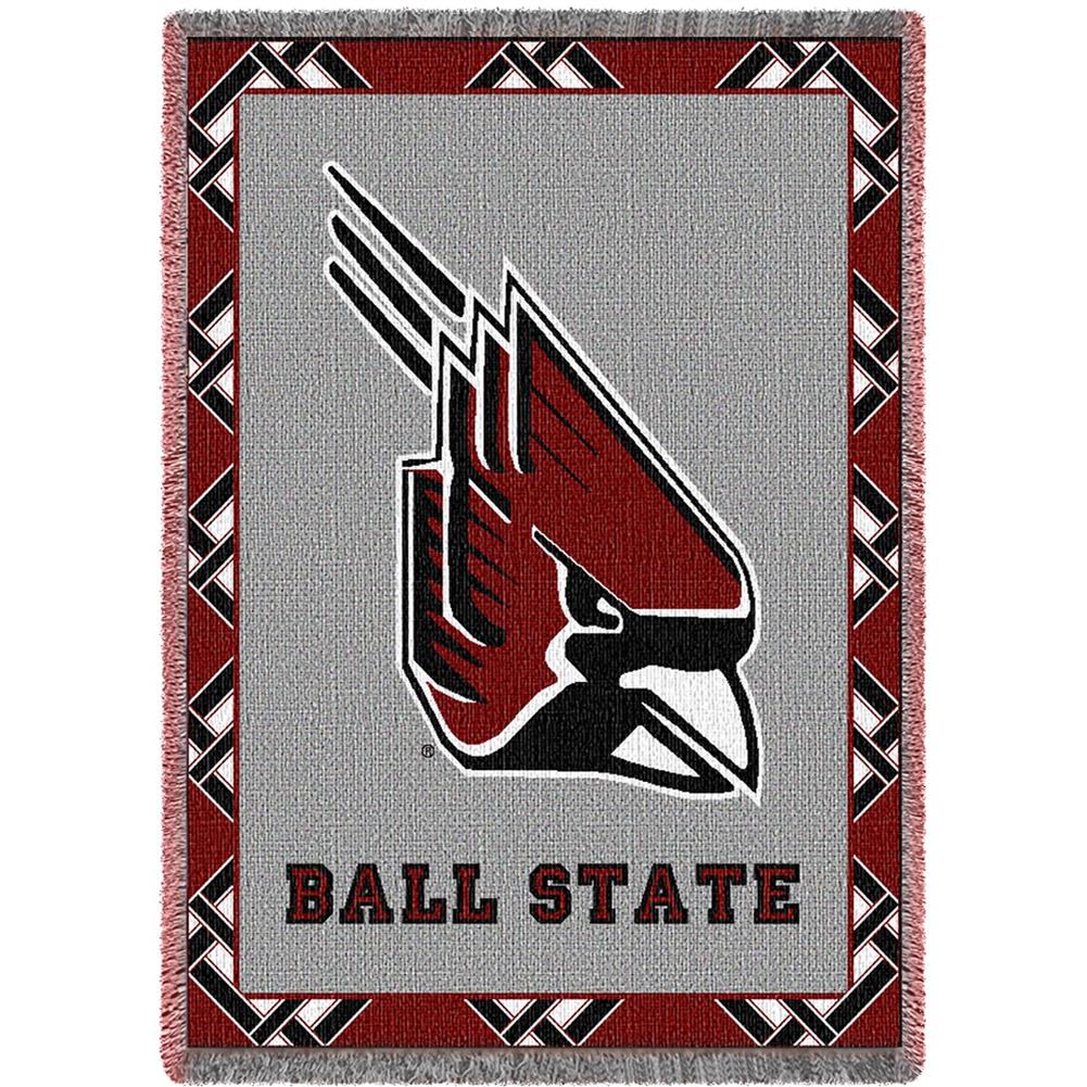 Ball State University Throw Blanket Woven Afghan Tapestry