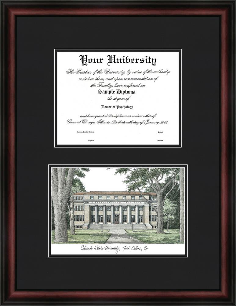 Colorado State Rams Diploma Frame & Lithograph Print