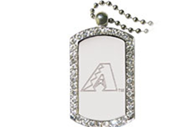 Arizona Diamondbacks Dog Tag Necklace With Swarovski Crystals
