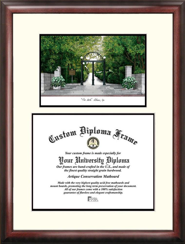 Georgia Bulldogs UGA Mahogany Diploma Frame & Lithograph