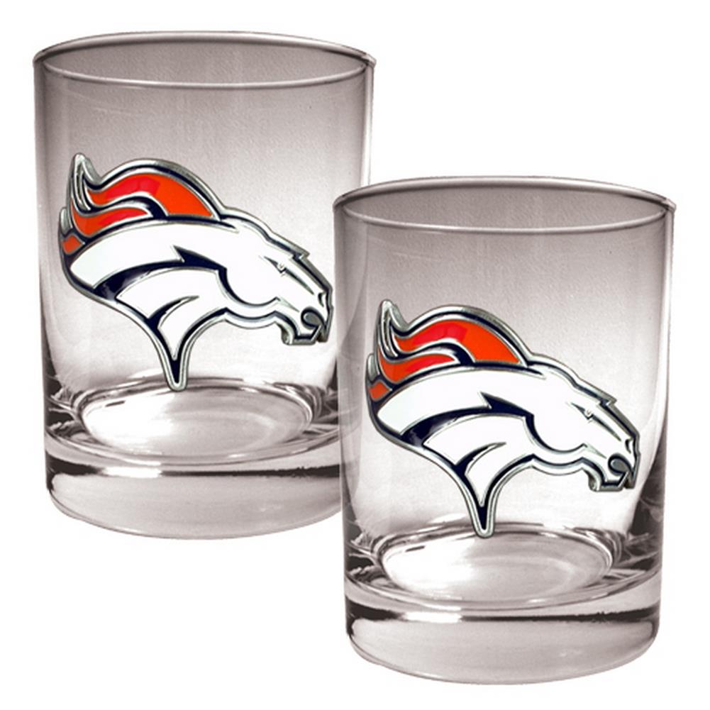 Denver Broncos Rock Glass Set of Two