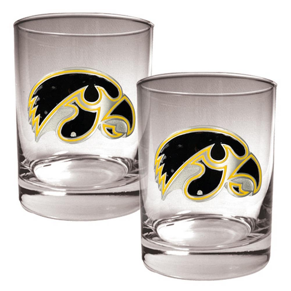 University of Iowa Hawkeyes Rock Glass Set of Two