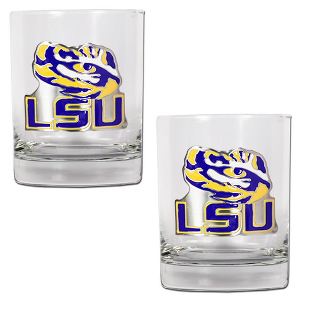 LSU Tigers Louisiana State Rock Glass Set of Two